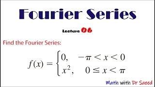 Fourier Series Lecture 06Fouries Series of fx Example [upl. by Giuseppe]