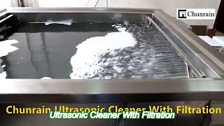 engine parts industrial ultrasonic cleaner with oil filter system [upl. by Nipha]