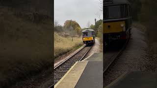 Railbus arriving at Haworth [upl. by Mehs191]