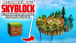 ENCONTREI O MELHOR SERVIDOR de SKYBLOCK para MINECRAFT PIRATA com VIP GRÁTIS [upl. by Tengler]