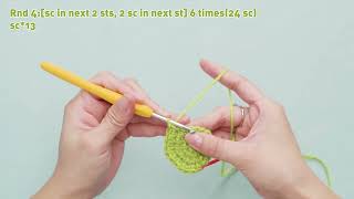 LeftHands How to crochet dinosaurs body R2R5（2） [upl. by Inimak148]