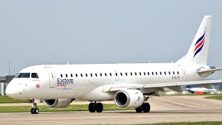 Eastern Airways Embraer 190 Take Off at Manchester Airport 2024 [upl. by Leese135]