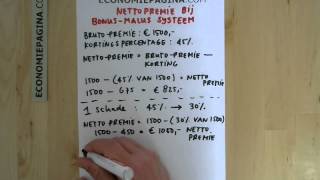 Nettopremie berekenen bij bonusmalus Economiepaginacom [upl. by Eldwon]