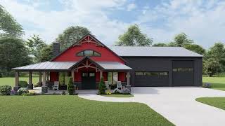 BARN HOUSE PLAN 503200151 WITH INTERIOR [upl. by Ecidnarb]