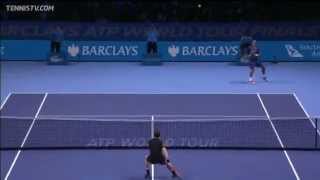 Murrays Hot Shot Backhand Smash vs Tsonga At The O2 [upl. by Nylyoj267]