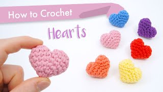 How to Crochet Classic Hearts  Beginner Pattern and Tutorial [upl. by Kentiggerma786]