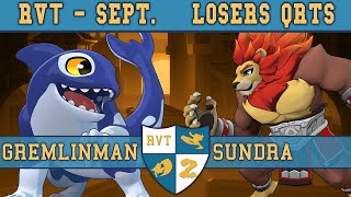 Rivals Varsity Tryouts September  Losers Quarters  GREMLINMAN Orcane vs Sundra Zetterburn [upl. by Dosia]