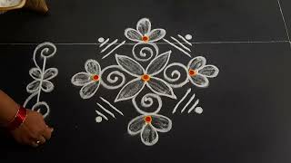 simple rangoli design 51dots small beautiful kolam daily muggulu Anusworld [upl. by Padget]