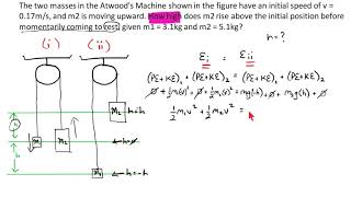 Physics Work Energy Atwood Machine [upl. by Nnagem]