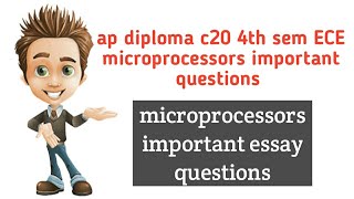 ap diploma c20 ECE 4th sem microprocessors important questions microprocessors important questions [upl. by Norreg]