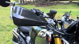 Barkbusters amp Bar End Mirrors Installation  Triumph Scrambler XE [upl. by Onitnelav263]