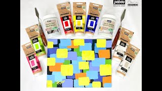 Create a Patchwork Color Block Painting with Pebeo Origin Acrylics [upl. by Nirat]