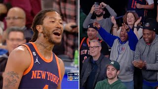 Knicks Fans Chant Derrick Rose to Check In 🌹 [upl. by Tait]