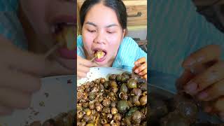 Snail fried delicious foods mukbang eatingshow food shorts [upl. by Ahsenyl]