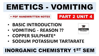 Emetics  Copper Sulphate  Sodium Potassium Tartrate  Part 2 Unit 4  Inorganic Chemistry [upl. by Guido]