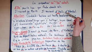 Fransızca Dersler  De Edatı la préposition de  İlgeçlerEdatlar [upl. by Adnolehs]