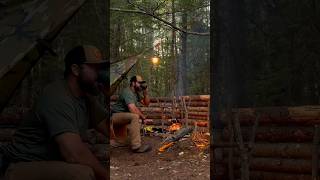 NIGHT CAMP shelter in woods wildcamping camping tarpshelter outdoorcamping solowildcamping [upl. by Robby]