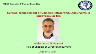 Role of clipping of cerebral aneurysms in the endovascular era Abdessamad El Ohuabi [upl. by Nere]