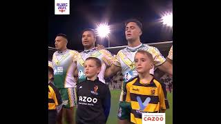 Emotional Cook Islands National Anthem at Rugby League World Cup 2022  By Teremoana Rapley [upl. by Rochell]