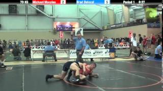 Mens Freestyle 70 KG Michael Morales vs Brad Dolezal [upl. by Akemot]