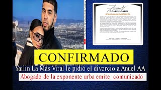 Yailin La Más Viral le pidió el divorcio a Anuel AA abogado de la exponente urbana lo confirma [upl. by Colis]