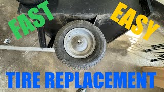 Change a Tire and Inner Tube On a Garden Utility Cart or Wheelbarrow [upl. by Moseley656]