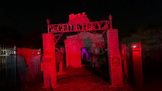 Hell Valley Cemetery Scare Zone at Six Flags Fright Fest halloween hauntedhouse sixflags [upl. by Cocke]