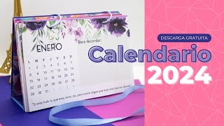 ✂ Hacer un CALENDARIO 2024  Descargable gratis [upl. by Egreog967]