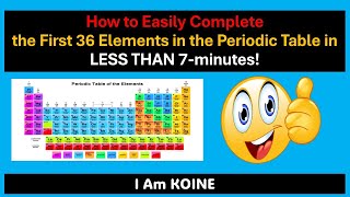 How to EASILY COMPLETE the quotFIRST 36 Elementsquot in THE PERIODIC TABLE in LESS THAN SEVEN 7 MINUTES [upl. by Bever]