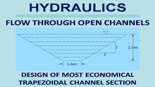 Design of most economical trapezoidal channel section  Flow through open channels  Hydraulics [upl. by Ivens101]