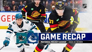 Sharks  Canucks 1223  NHL Highlights 2023 [upl. by Aisined894]