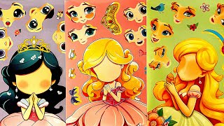 🌈PaperDIY🌈ToyASMR Satisfaying with sticker book Disney princess [upl. by Geilich]