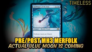 Actual Blue Moon Coming Soon  PrePost MH3 Merfolk  Timeless BO3 Ranked  MTG Arena [upl. by Leontine657]