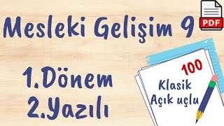 Mesleki Gelişim 9 Sınıf 1 Dönem 2 Yazılı Soruları PDF Gelişim Atölyesi 2023 24 açık uçlu klasik [upl. by Charity836]