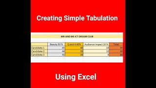 Creating Simple Tabulation using Excel Full version [upl. by Jase]