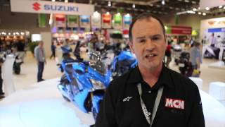 Suzuki at INTERMOT 2014  First Look  Motorcyclenewscom [upl. by Nortad346]