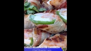 Chiles rellenos de camarones y queso  envueltos en tocino Shorts [upl. by Ifen]