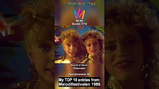 My Top 10 Entries from Melodifestivalen 1986 [upl. by Aznola697]