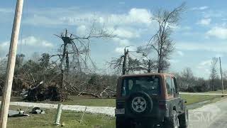 03252023 Smithville MS  Residents Cleaning up Tornado Damage and Overturned Mobile Home [upl. by Adim]