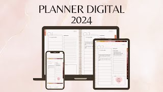 MELHOR PLANNER DIGITAL 2024 para CELULAR TABLET E COMPUTADOR  Agenda digital [upl. by Edora]