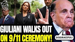 Mayor Rudy Giuliani LEAVES 911 Ceremony After Kamala DISGRACES Victims Memory “I Could NOT Stay” [upl. by Tish420]