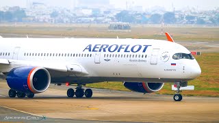 AEROFLOT A350900  RA73155 Landing Taxi Takoff at Tan Son Nhat Airport [upl. by Berthoud]