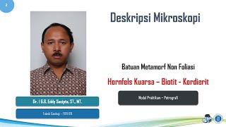 Hornfels Kuarsa  Biotit  Kordierit 1 Pob 4x [upl. by Yrolam]