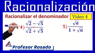 RACIONALIZAR el denominador  Video 4  RACIONALIZACIÓN [upl. by Shelby]