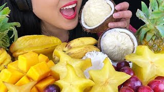 ASMR EXOTIC TROPICAL FRUITS GIANT STAR FRUIT No Talking  Juicy Eating Sounds  ASMR Phan [upl. by Eikin849]