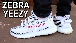 ADIDAS YEEZY 350 BOOST quotZEBRAquot REVIEW [upl. by Wynnie]