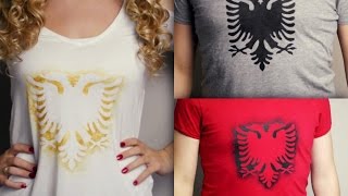 DIY TShirt selbst bedrucken mit Shqiponje Muster [upl. by Sosthina252]