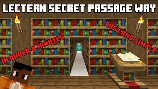 Minecraft  How To Make a Secret Passage Way with a Lectern  JAVA ONLY  116 [upl. by Mignon]