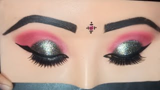 Easy Glitter Eyemakeup for beginners😍 eyemakeuptutorial trending viral 5MinuteCraftsYouTube [upl. by Leela]