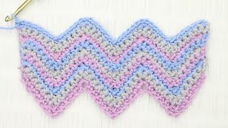 Simple Chevron Crochet Stitch Tutorial [upl. by Yesac]